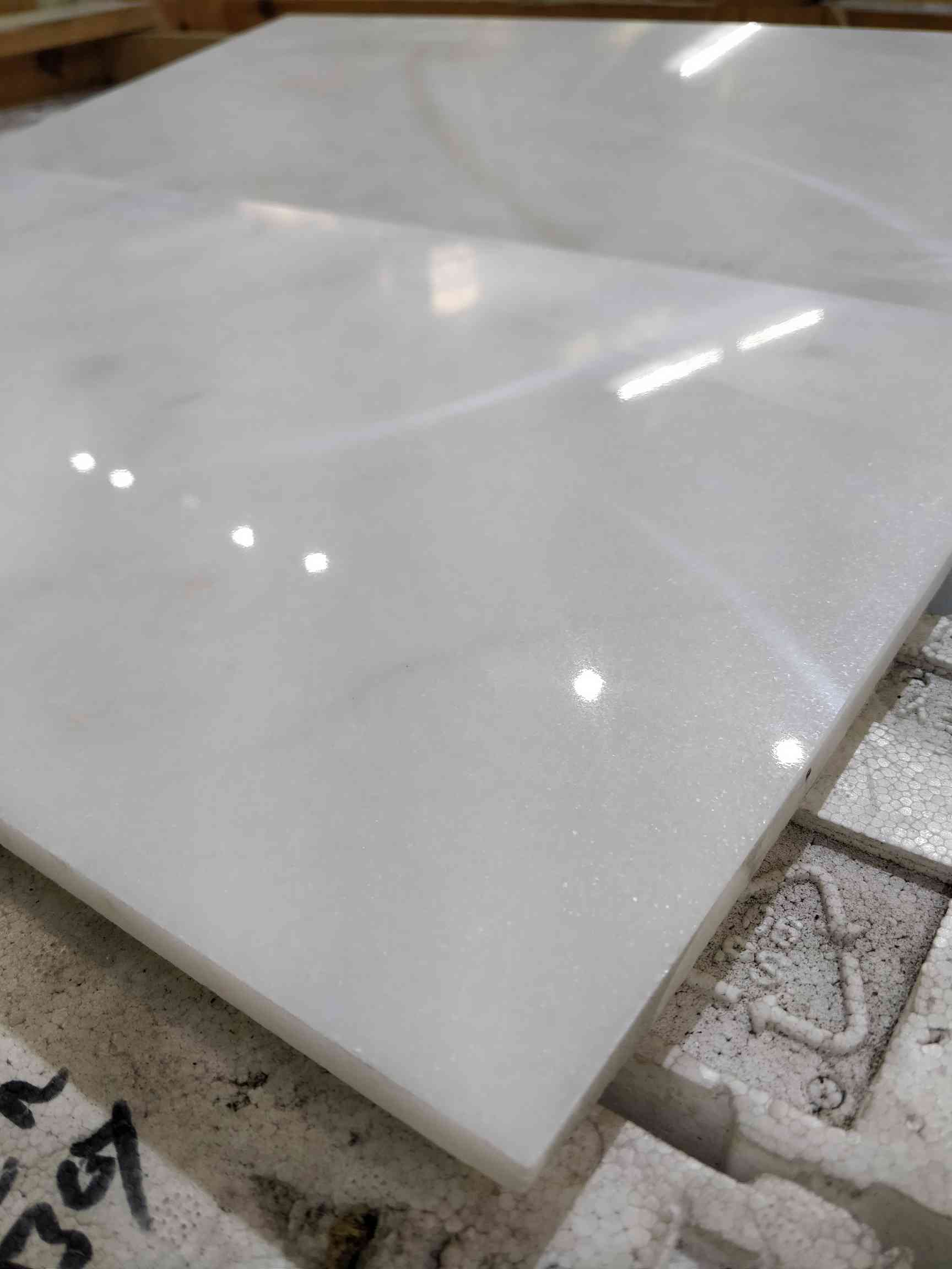 12 x 24 Rectangle Polished or High Gloss White Afyon Marble