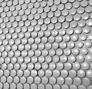 12 x 12 Square Matte White Pennies Ceramic Tile