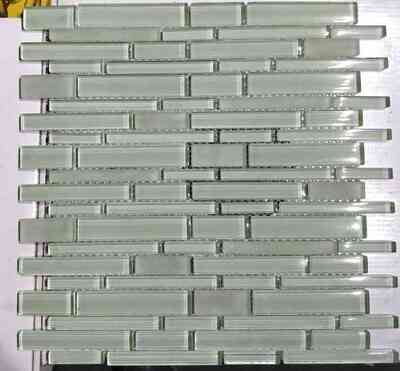 12 x 12 Square Polished or High Gloss Gray Glass Tile