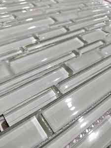 12 x 12 Square Polished or High Gloss Gray Glass Tile