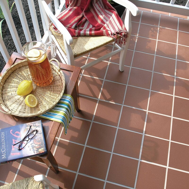 12x12 BURGUNDY QUARRY FLOOR TILES