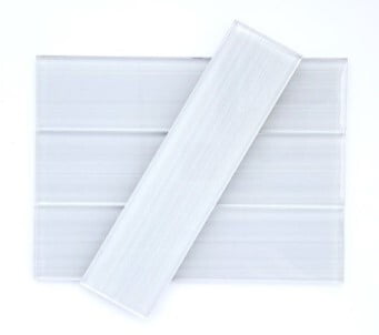 White Bamboo 3x12 3x12 Glass Subway Tile 8mm 35 pcs in Box GL-WB-03121901