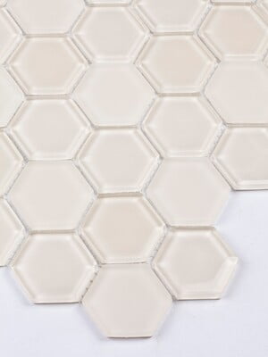 Hexa 050 Warm White Crystal Glass 12" x 12" 6mm