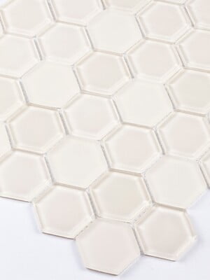 Hexa 050 Warm White Crystal Glass 12" x 12" 6mm