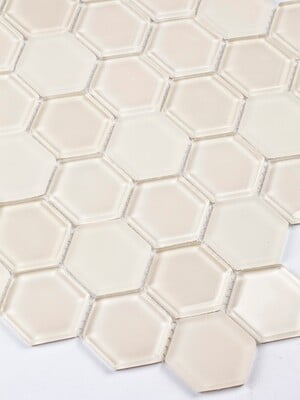 Hexa 050 Warm White Crystal Glass 12" x 12" 6mm