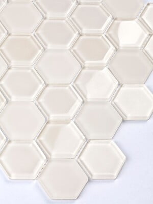 Hexa 050 Warm White Crystal Glass 12" x 12" 6mm